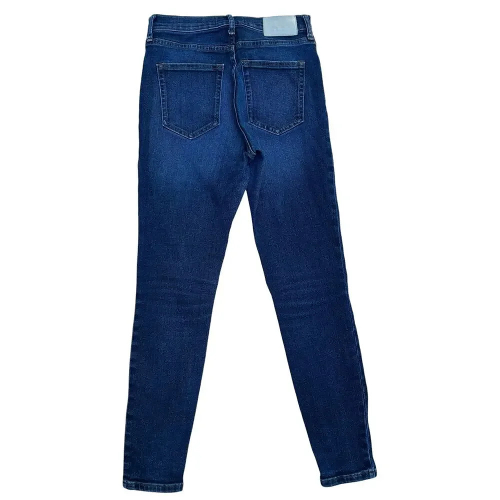 Everlane High-Rise Skinny Ankle Jean Women's Size 26 in Deep Indigo - Picture 2 of 7